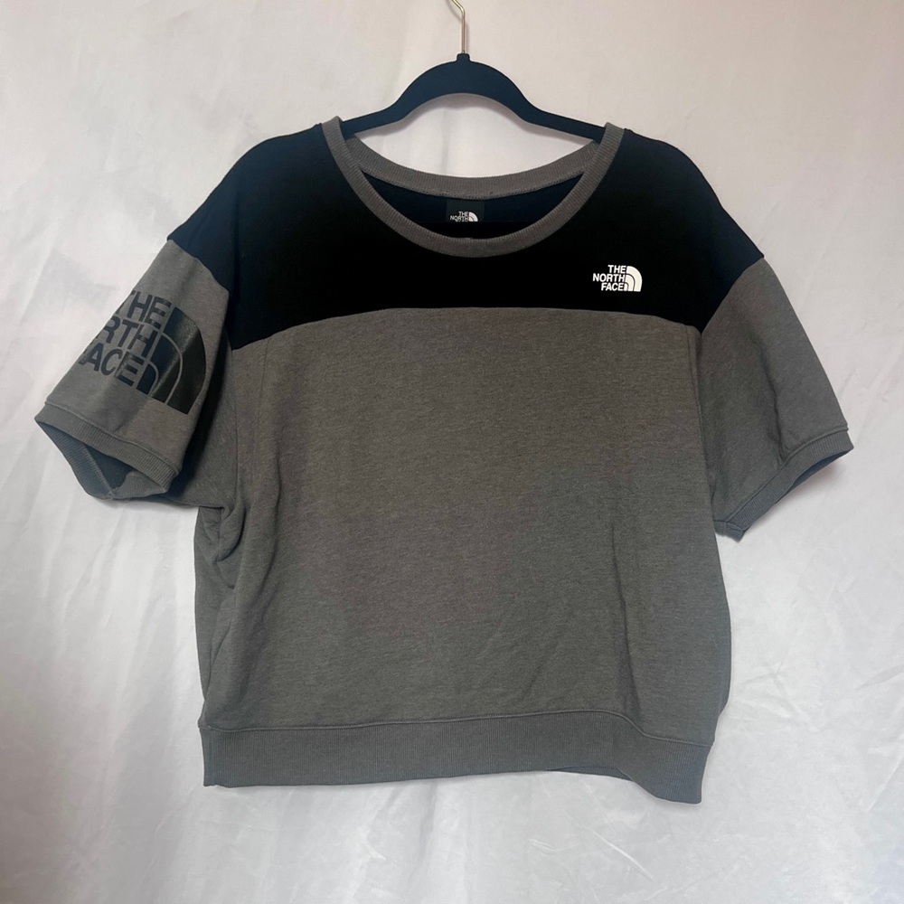 The North Face Gray and Black Crop Sweatshirt